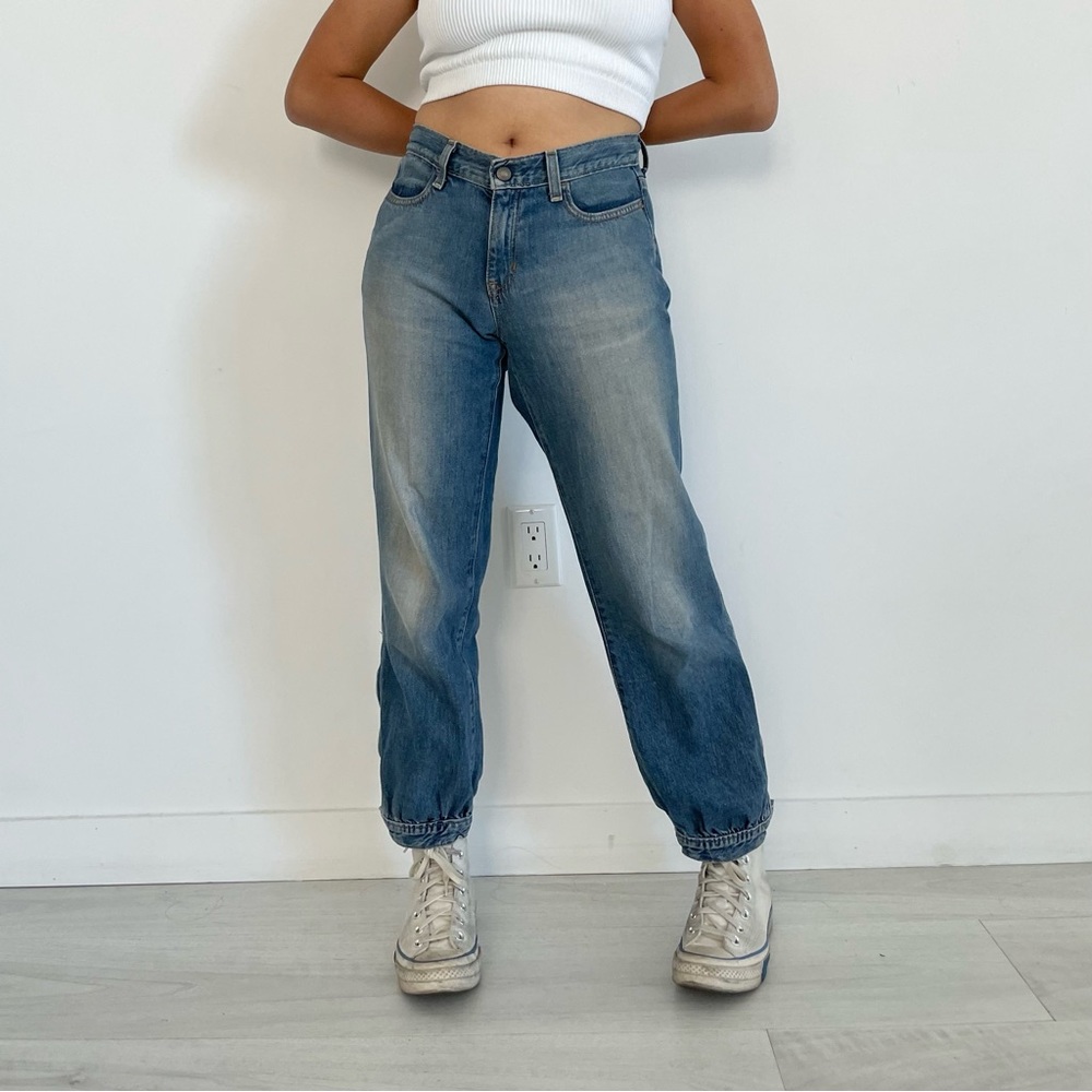 Vintage Low Rise Cropped Baggy Jeans